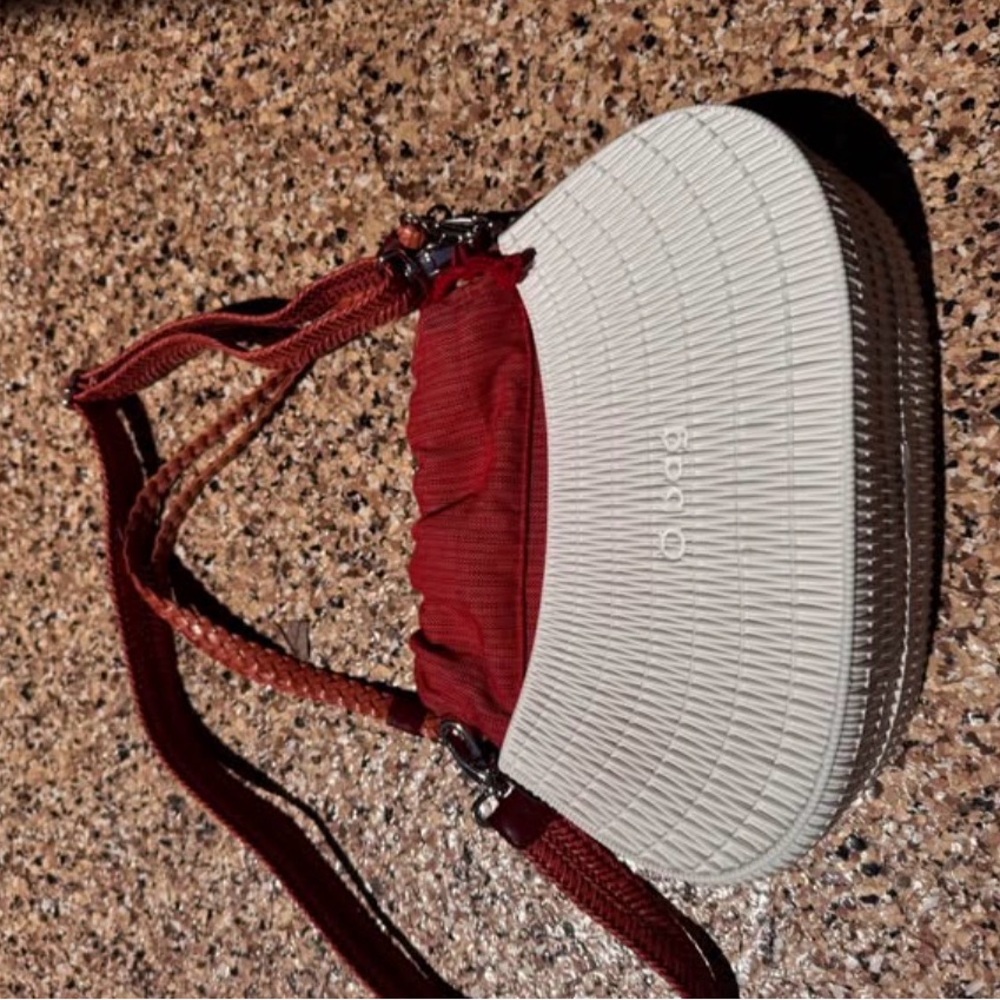 Baggallini Red and White Half-Moon Crossbody